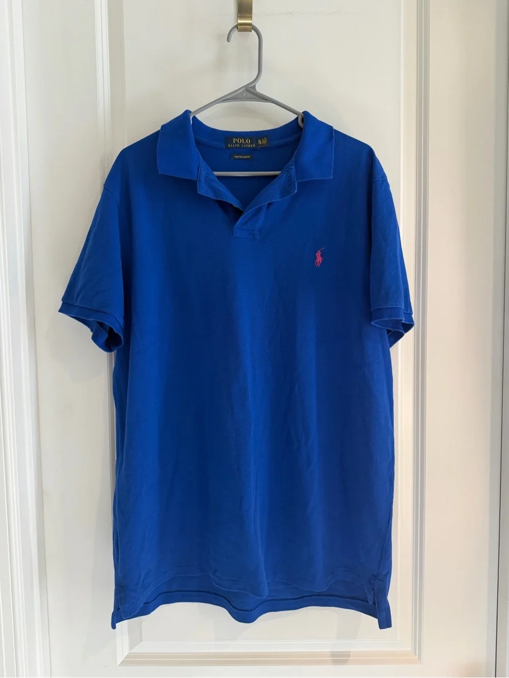 Ralph Lauren Men’s Royal Blue Polo with Pink Pony